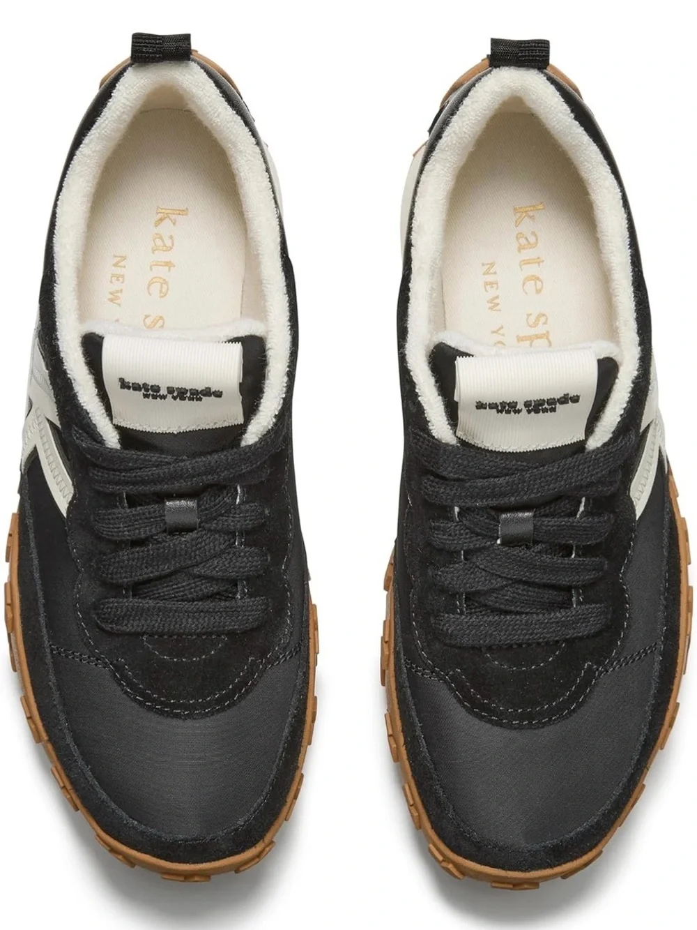 kate spade Black, Cream & Gum-Trim Lace-Up Sneakers